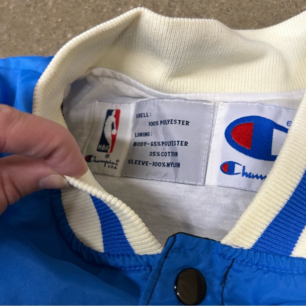 Vintage Orlando Magic Jacket Mens‎ Small Black Blue Bomber Champion 90s Warm Up - Picture 4 of 10